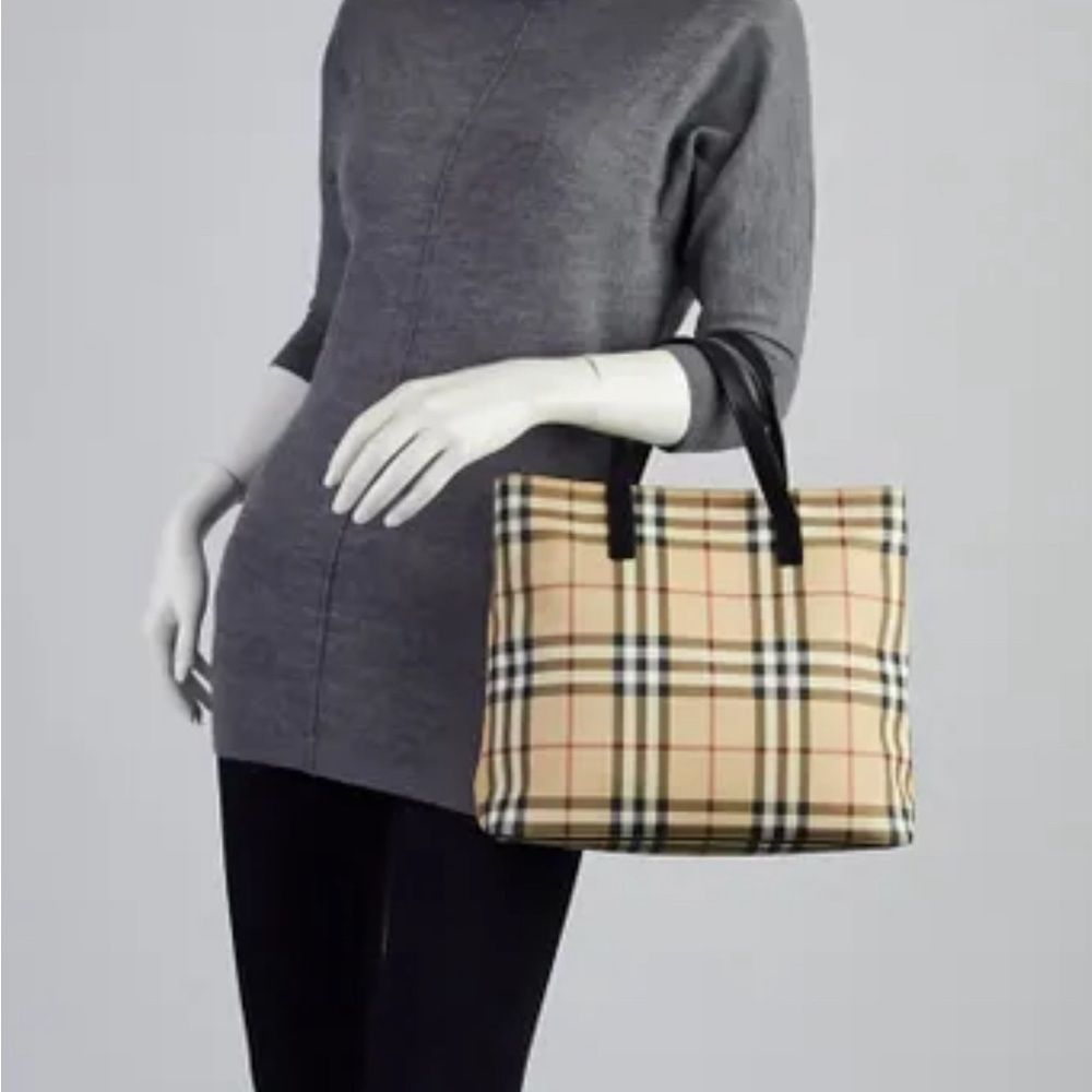 BURBERRY Nova Check Coated Canvas Small/Medium Tote Bag 100% Authentic